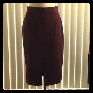 Burgundy pencil skirt
